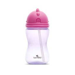 Cana Sport Lorelli cu Pai Moale si Flexibil Capac de Protectie Rotativ 300ml +12luni Roz-Violet