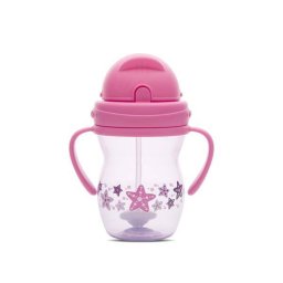 Cana cu Manere si Pai Lorelli Anti-Varsare Potrivita pentru Calatorii +12luni 275ml Roz/Violet