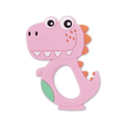 Jucarie de Dentitie Lorelli din Silicon Dino Lucky +3luni Roz