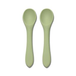 Set 2 Lingurite Lorelli din Silicon Natural +6luni Verde Fresh