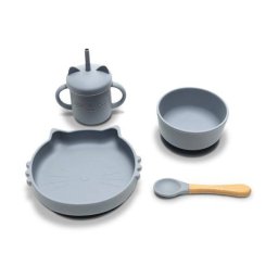 Set de Hranire Lorelli din Silicon Natural 4 Piese +6luni Gri