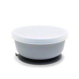Bol de Hranire Lorelli cu Capac din Silicon Natural cu Ventuza +6luni Gri
