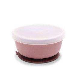 Bol de Hranire Lorelli cu Capac din Silicon Natural cu Ventuza +6luni Roz