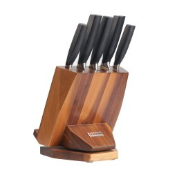 Set 5 Cutite de Bucatarie Zokura Z1194 in Suport Rotativ din Lemn
