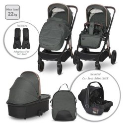 Carucior Lorelli Set 3 in 1 Cosulet Auto Aria Luxe 40-87Cm Inclus Multiple Accesorii Green