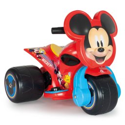 Tricicleta Electrica pentru Copii INJUSA Licenta Disney Mickey Mouse 6V cu Pedala de Acceleratie 1-3 Ani Rosu-Albastru