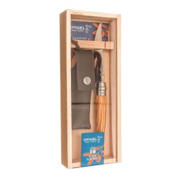 Cutit de Buzunar Pliabil Opinel NÂ°10 EffilÃ© cu Teaca Lama Inox 10CM Argintiu/Maro