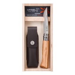 Cutit de Buzunar Opinel Tradition Luxe NÂ°08 cu Teaca Lama Inox 8.5CM Argintiu/Maro
