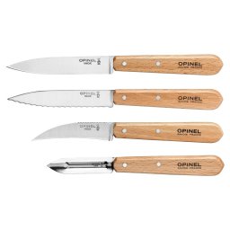 Set Cutite de Bucatarie Opinel Les Essentiels 4 Piese Argintiu/Maro