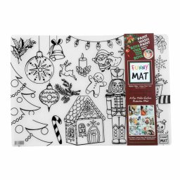 Plansa cu Desene de Colorat Funny Mat Model Craciun Reutilizabila pentru Copii 48 x 33.5 cm 3 Ani+