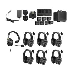 Sistem Intercom Wireless pentru 7 Persoane Saramonic WiTalk WT7D Full-Duplex 1.9GHz Casti Dual-ear Negru