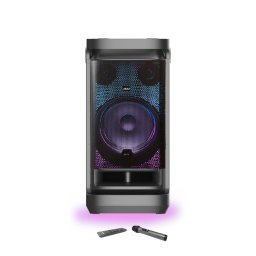 Boxa Portabila Akai Duala Dj Activa Cu Baterie Si Glob Luminos Negru