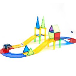 Set de Constructie MAGPLAYER Magnetic 3D Circuit Masinute 45x Piese 3 - 10ani Multicolor