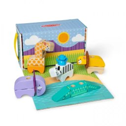 Set de Constructie Spin Master Melissa and Doug din Lemn Animale din Safari 2 - 6ani Multicolor