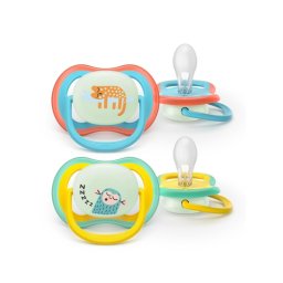 Set 2 Suzete Philips-Avent Ultra Air NightTime 18 Luni Capac Fosforescent Fara BPA
