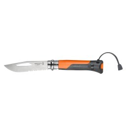 Briceag Opinel Outdoor NÂ°08 cu Fluier Lama Inox 8.5CM Portocaliu