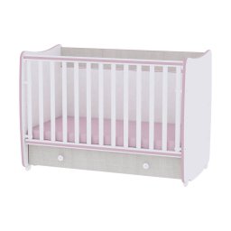Patut Copii Lorelli Dream New de la Nastere Maxim 15KG 60x120CM White & Pink Crossline