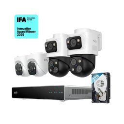 Kit Supraveghere Video eufy NVR S4 cu 2 Camere PoE Bullet S4 AI Dual View Night Vision Color + 2 Camere PoE Turret E41 + NVR 8 Canele HDD 2TB