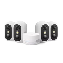 Kit Supraveghere Video eufy 4 camere C35 Full HD Wireless IP67 Color Night Vision + HomeBase Mini Alb