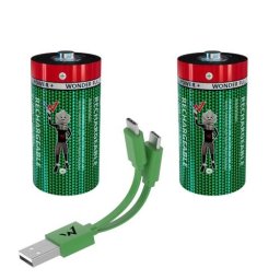 Pachet Baterii Wonder 2 Bucati Reincarcabile C/LR14 cu Cablu USB-C