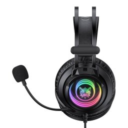 Casti Gaming Onikuma X80 cu Microfon Drivere 50MM Jack 3.5MM / USB RGB Lungime Cablu 2.2M Negru