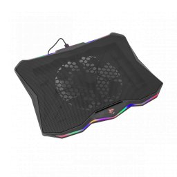 Stand Cooler White Shark GLACIER pentru Laptop 17.3Inch 800RPM Iluminare Rainbow LED Negru