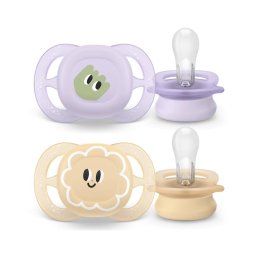 Set 2 Suzete Philips-Avent Ultra Start SCF075/13 Ortodontice fara BPA 0-2luni Bej/Lila