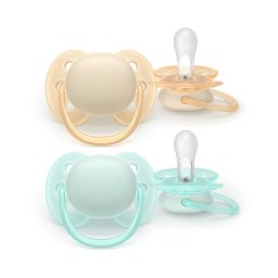 Set 2 Suzete Philips-Avent Ultra Soft SCF091/40 Ortodontice Fara BPA 0-6luni+ Pastel