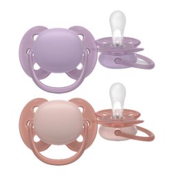 Set 2 Suzete Philips-Avent Ultra Soft SCF091/43 cu Disc Flexibil Ortodontice fara BPA 6-18luni Colorat