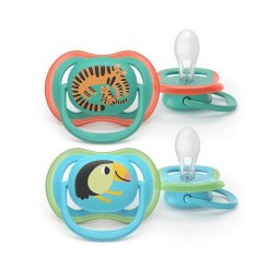 Set 2 Suzete Philips-Avent Ultra Air SCF087/11 6-18luni Portocaliu/Verde