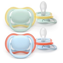 Set 2 Suzete Philips-Avent Ultra Air SCF087/01 Ortodontice fara BPA 0-6luni Multicolor