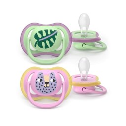 Set 2 Suzete Philips-Avent Ultra Air SCF087/13 Ortodontice 6-18luni Verde/Roz