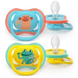 Set 2 Suzete Philips-Avent Ultra Air SCF349/58 Ortodontice fara BPA +18luni Multicolor