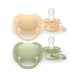 Set 2 Suzete Philips-Avent Ultra Soft SCF091/45 Ortodontice 6-18luni Verde/Galben