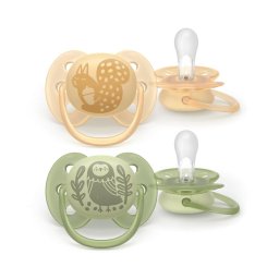 Set 2 Suzete Philips-Avent Ultra Soft SCF091/46 Ortodontice 6-18luni Galben/Verde