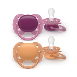 Set 2 Suzete Philips-Avent Ultra Soft SCF093/03 +18luni Portocaliu/Mov