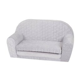 Canapea pentru Copii Knorr Toys Cosy Geo Extensibila Matlasata Umplutura din Spuma Moale Husa Bumbac 77x34x42CM 9 Luni+ Gri