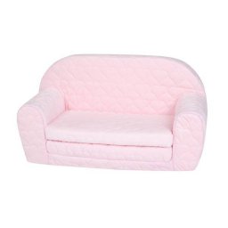 Canapea pentru Copii Knorr Toys Cosy Heart Extensibila Matlasata Umplutura din Spuma Moale Husa Bumbac 77x34x42CM 9 Luni+ Roz