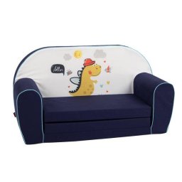 Canapea Extensibila pentru Copii Knorr Toys Lovely Dinos Umplutura din Spuma Moale Husa Bumbac 77x34x42CM 9 Luni+ Multicolor