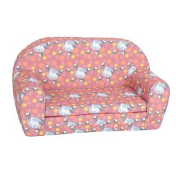 Canapea Extensibila pentru Copii Knorr Toys Unicorn Umplutura din Spuma Moale Husa Bumbac 77x34x42CM 9 Luni+ Roz