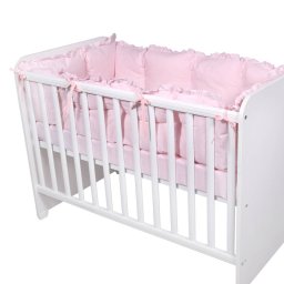Set Protectii Laterale Lorelli pentru Pat 60x120CM 4 Piese Bumbac Ranforce Roz