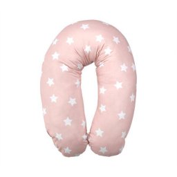 Perna pentru Alaptat Lorelli Stars Multifunctionala Bumbac Ranforce 190CM Roz