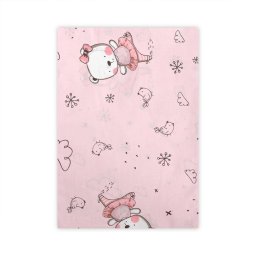 Cearceaf Pat Lorelli Ballerina Bear Bumbac Ranforce 100x150CM Roz