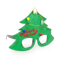 Ochelari Party Familly Christmas cu Modele de Craciun Plastic/Textil Verde