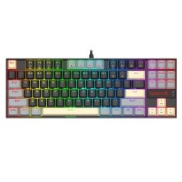 Tastatura gaming Mecanic Redragon Iluminare RGB Switch-uri Rosii Kumara Negru cu Gri