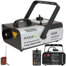 Masina de Fum Ibiza Light Profesionala 1200W cu Telecomanda Negru/Alb
