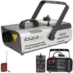 Masina de Fum Ibiza Light Profesionala 1500W cu Telecomanda Negru/Argintiu