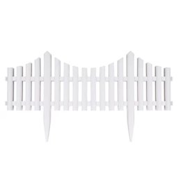 Set 12 Garduri Decorative OEM Resigilate din Plastic 58 x 22 cm Alb