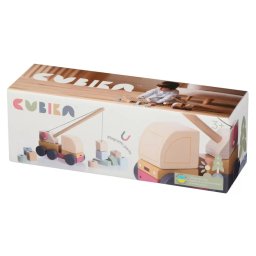 Jucarie din Lemn Cubika Macara Magnetica 3 Ani Pastel