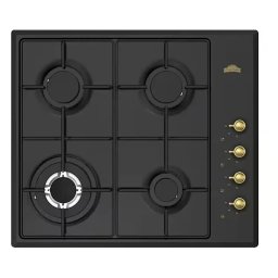 Plita Incorporabila Nuova Cucina Gaz 60cm 4 Arzatoare Wok Negru